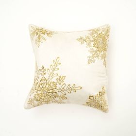 Polyester Throw Pillow With Embroidery & Bead Work