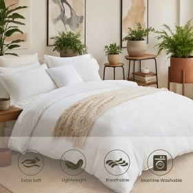 Three-piece Bedding Set With Solid Color Quilt Cover And Pillowcase, Three-piece Bedding Set - Super Soft Microfiber Hotel Series - Brushed Super Soft (Option: 229cmX229cm 6pcs)